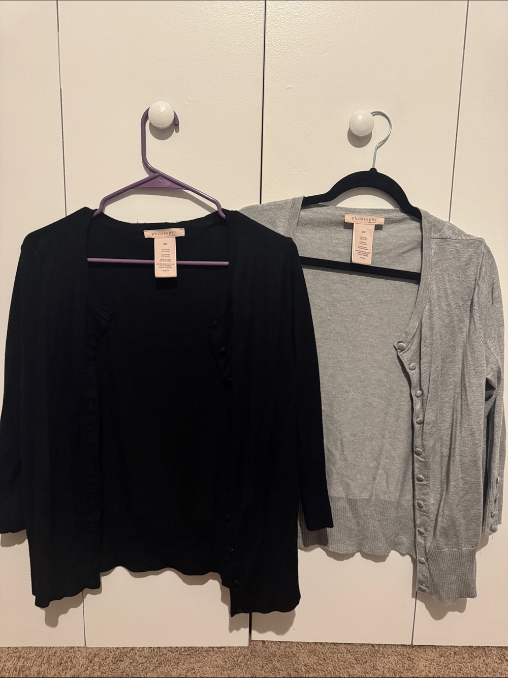 Philosophy Black & Light Gray Cardigan Duo